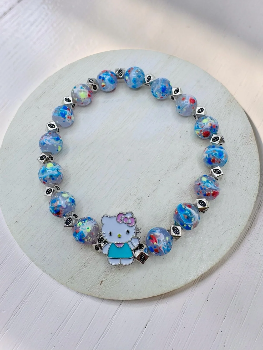Hello Kitty Beaded Stretch Bracelet | 8mm Beads | 7.5” Wrist